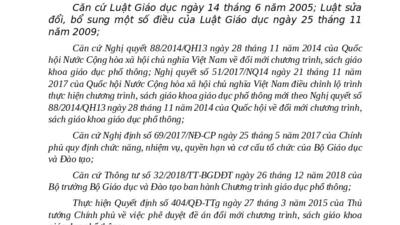 Dự thảo thông tư hướng dẫn về việc lựa chọn sách giáo khoa trong các cơ sở giáo dục