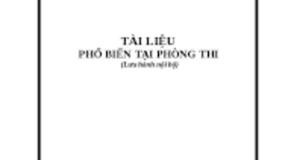 Tài liệu phổ biến tại phòng thi kì thi tuyển sinh vào lớp 10