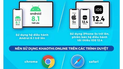 Những lưu ý khi thực hiện bài thi online trên https://e.khaothi.online/