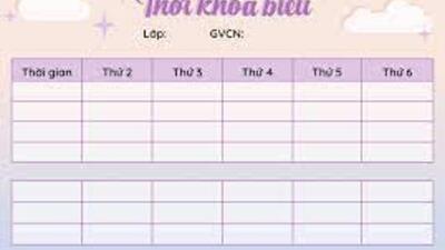 Thời khóa biểu 07 thực hiện từ ngày 10/12/2022