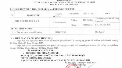 Thông báo về thu phí dịch vụ đào tạo, học phí và các khoản thu khác học kì 2 năm học 2022-2023