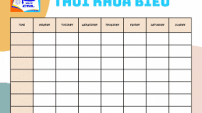 Thời khoá biểu 05 thực hiện từ 15/04/2024