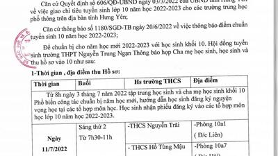 Lịch nhập học của học sinh khối 10 năm học 2021-2022