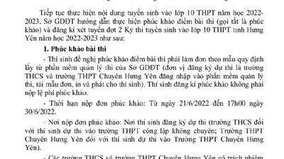 Hướng dẫn phúc khảo kì thi tuyển sinh vào lớp 10 THPT năm học 2022-2023