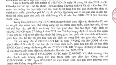 Thông báo về việc thu phí đào tạo, học phí và các khoản thu khác