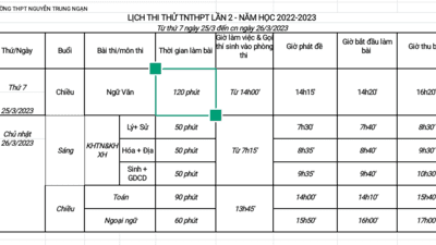 Lịch thi thử tốt nghiệp THPT năm 2023