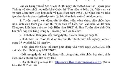 Cuộc thi “Tìm hiểu về biển, đảo Việt Nam và 40 năm Công ước Liên hợp quốc về Luật Biển năm 1982"