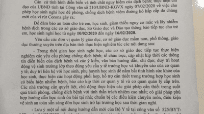 Công văn về việc nghỉ học của học sinh để phòng chống bệnh do virut NcoV gây ra