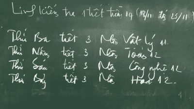 Lịch kiểm tra tuần 14 (từ 18/11/2019 đến 23/11/2019)