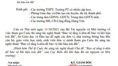 Cuộc thi sáng tác nghệ thuật “Bảo vệ tầng ô-dôn để bảo vệ khí hậu trái đất”