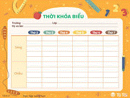 Thời khoá biểu số 2 của HS - buổi chiều